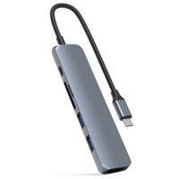 Cổng Chuyển Hyperdrive Bar 6-in-1 USB-C Hub HD22E For Macbook, Ipad Pro 2018, PC & Devices Grey - Hàng Chính Hãng