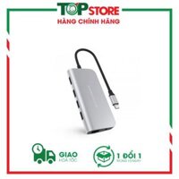 Cổng chuyển HyperDrive Power 9-in-1 USB-C Hub cho iPhone, Macbook, Ultrabook, USB-C Devices - HD30F - Hàng Chính Hãng - Silver