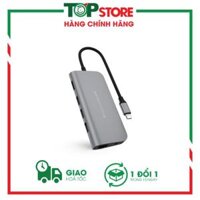 Cổng chuyển HyperDrive Power 9-in-1 USB-C Hub cho iPhone, Macbook, Ultrabook, USB-C Devices - HD30F - Hàng Chính Hãng - Gray