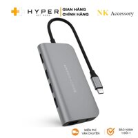 Cổng chuyển HyperDrive Power 9-in-1 USB-C Hub cho iPhone, Macbook, Ultrabook, USB-C Devices - HD30F - Hàng Chính Hãng - Silver