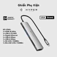 Cổng Chuyển HyperDrive Slac 7 IN 1 USB C Hub Fof Macbook/Surface/PC/iPhone 15 – HD22H