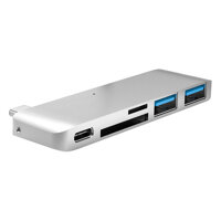Cổng Chuyển HyperDrive USB Type-C 5-in-1 Hub Dành Cho Macbook Pro 2016 va Macbook 12 - Bạc GN21B-SILVER - Hàng Chính Hãng