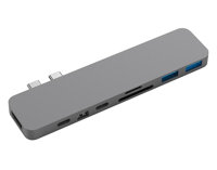 Cổng chuyển Hyperdrive USBC Pro 8 in 2 Hub Grey (GN28D-Gray) - Trang bị 8 cổng với băng thông cực lớn, Chip xử lý ổn định, bền bỉ