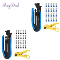 Công cụ nén đồng trục Cao cấp thực tế cho RG6 RG59 RG11 75-5 75-7 Cáp đồng trục có thể điều chỉnh Bộ dụng cụ uốn cáp đồng trục