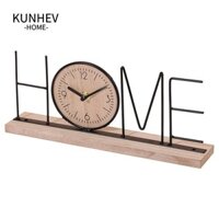 Công cụ quản lý thời gian KUNHEV, Đồng hồ thủ công sắt chữ cái sắt vàng, Đồng hồ đầu giường bằng gỗ đen cổ điển Trang trí nhà cửa