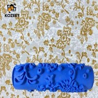 Công cụ vẽ tranh con lăn sơn có hoa văn Con lăn cao su có thể tái sử dụng cho cửa Blue-1