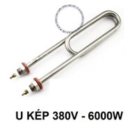 Còng điện U kép, thanh nhiệt đun nước, điện trở 380V - 6kw