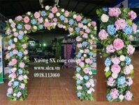 Cổng hoa cưới khung mái nhà kết hoa Cẩm Tú Cầu - Mã: CH-014