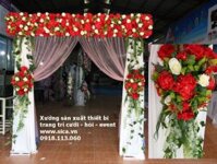 Cổng hoa khung ngang và rèm lụa - Mã: CH-0130