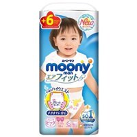 (Cộng Miếng) Bỉm Moony Nhật các size Dán NB96/S90/M68/L58; Quần M64/L50/XL44
