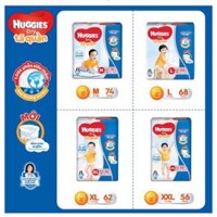 (Cộng miếng) Tã dán/quần  Huggies đủ size M74/L68/XL62/XXL56 muếng