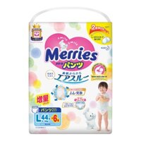 [CỘNG MIẾNG] TÃ QUẦN MERRIES SIZE L 44 MIẾNG + 6 MIẾNG NỘI ĐỊA NHẬT