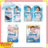 [CỘNG MIẾNG]TÃ/BỈM MOONY NỘI ĐỊA NHẬT CHÍNH HÃNG CỘNG MIẾNG DÁN/QUẦN ĐỦ SIZE Nb96/S90/M68/L58/L50/XL44