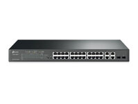 Cổng nối mạng Switch TP-Link TL-SL2428P (T1500-28PCT) JetStream 24-Port 10/100Mbps + 4-Port Gigabit Smart Switch with 24-Port PoE+