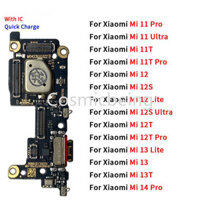 Cổng Sạc USB Bảng Sạc Cáp Mềm Cho Xiaomi Mi 11 Pro 11T 12 12S Lite 12S Ultra 12T 13 Lite 13T 14 Pro Dock Cắm Cổng Kết Nối Với Micro Linh Kiện Thay Thế