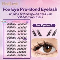 [Công suất lớn] FindLove Lông mi giả không keo Fox Eye No.2 có thể gắn không cần dùng keo, độ cong C 8-13mm, mi giả tự nhiên có thể tái sử dụng 2-3 lần, tự nhiên và sống động như thật, thích hợp cho người mới tập đeo