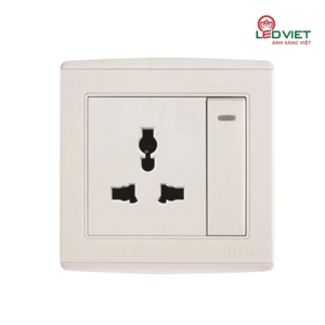 Công tắc 1 chiều và ổ cắm 3 chấu UTEN V4.0GK11Z13/N