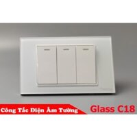 Công Tắc 3 Hạt Âm Tường Mặt Kính Cường Lực TENKO TK-C18-T03