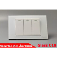 Công Tắc 3 Hạt Âm Tường Mặt Kính Cường Lực TENKO TK-C18-T03