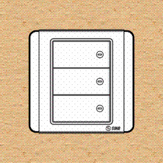 Công tắc ba 1 chiều phím lớn có dạ quang S66D3