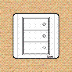 Công tắc ba 2 chiều phím lớn có đèn led xanh Sino S66DMN3