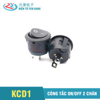 Công tắc bập bênh KCD1-105 6A/250V hình tròn loại to 2 chân 2 chế độ màu đen