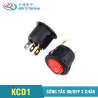 Công tắc bập bênh KCD1-105 6A/250V hình tròn loại to 3 chân 2 chế độ có đèn báo