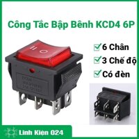 Công Tắc Bập Bênh KCD4 6P 3 Chế Độ Có Đèn