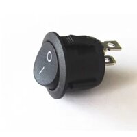 Công tắc bập bênh tròn 2 chân 20mm (Màu đen)