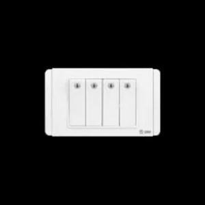 Công tắc bốn 1 chiều phím lớn có đèn led xanh Sino S68DN4