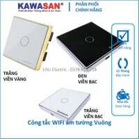 Công tắc cảm ứng âm tường mặt vuông kính trắng đen viền vàng bạc CT1V-WIFI CT2V-WIFI CT3V-WIFI Kawasan - LOLi Electric