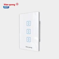 Công Tắc Cảm Ứng Apollo Điện Quang ĐQ SW1.1 R 03 01 WiFi - Màu trắng, 3 nút 3 kênh điều khiển ONOFF