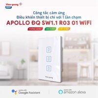 Công Tắc Cảm Ứng Apollo Điện Quang ĐQ SW1.1 R 03 01 WiFi - 3 nút 3 kênh điều khiển ON/OFF độc lập, mặt kính sang trọng