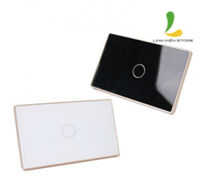 Công tắc cảm ứng Tuya 1 nút viền vàng wifi