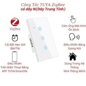 Công tắc cảm ứng Tuya zigbee chữ nhật
