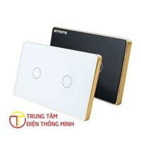 Công tắc chạm cảm ứng 2 nút viền nhôm Simhome S1 H2A-US-Black và S1 H2A-US-White