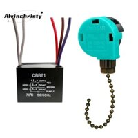 Công tắc dây kéo quạt trần EAR 3 tốc độ 4 dây, Tụ điện quạt trần CBB61 4.5Uf + 6Uf + 5Uf 5 DÂY 250V Dễ dàng lắp đặt Dễ dàng sử dụng A
