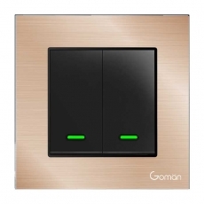 Công tắc đèn Zigbee mặt nhôm 2 nút GOMAN GM-Z1G86-312S/B/G