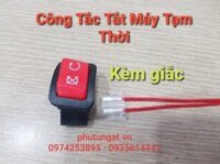 Công Tắc Điện Vô Lăng_ Công Tắc Tắt Máy Tạm Thời Màu Đỏ Kèm giắc nối dây điện