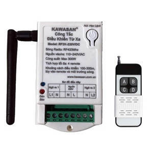 Công tắc điều khiển từ xa 2 kênh Kawasan RF2K-220V-RM4B
