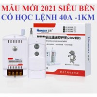 Công tắc điều khiển từ xa bật tắt máy bơm nước 40A/220V khoảng cách 1Km Honest 9220KD, công tắc wifi HÀNG CHÍNH HÃNG