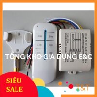 Công tắc điều khiển từ xa không dây 4 kênh 800W LOẠI TỐT sóng RF 315Mhz xuyên tường rf 4 cổng tặng đế treo điều khiển