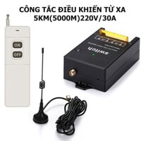 Công tắc điều khiển từ xa 5Km(5000m)/220V 30A có học lệnh tần số 433MHZ bật tắt máy bơm nước máy rửa xe công suất lớn