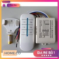 Công tắc điều khiển từ xa không dây 4 kênh 800W LOẠI TỐT sóng RF 315Mhz xuyên tường rf 4 cổng tặng đế treo điều khiển