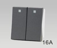 Công tắc Dòng sản phẩm A66 nhựa xám, thương hiệu DoBo Hàn Quốc bảo hành 9 năm - Hạt Công Tắc Đôi một chiều