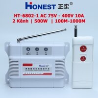 Công tắc Honest HT-6802-1 1KM bộ điều khiển từ xa 2 Kênh 1000M 220V 380V