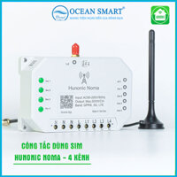 Công Tắc Hunonic Noma 4CH Điều Khiển Mọi Thiết Bị Từ Xa Qua Điện Thoại Dùng Sim - HNNOMA