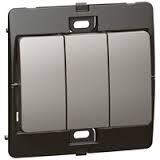 Công tắc Legrand, ba 1 chiều màu xám đậm Mallia | 283404