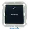 Công tắc nút nhấn đơn có đèn LED đế vuông màu đen Simon V8 80104F