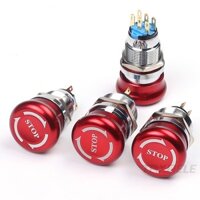 Công tắc nút nhấn dừng khẩn cấp TAXNELE 19mm 22mm 1NO1NC Thép không gỉ chống nước có ổ cắm